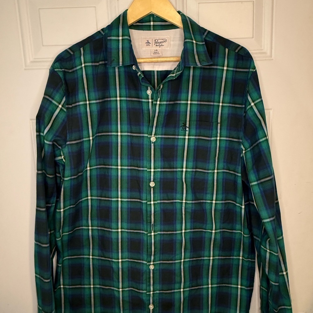 Men's Green Plaid Shirt